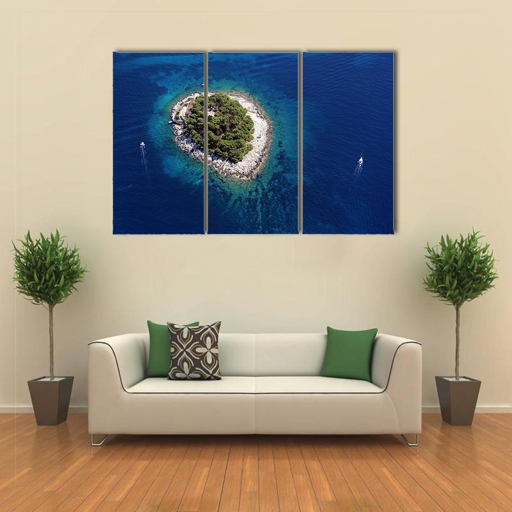 Island Galesnik From Air Canvas Wall Art-3 Horizontal-Gallery Wrap-37" x 24"-Tiaracle
