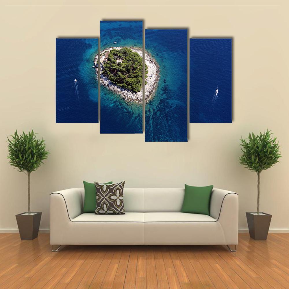 Island Galesnik From Air Canvas Wall Art-4 Pop-Gallery Wrap-50" x 32"-Tiaracle