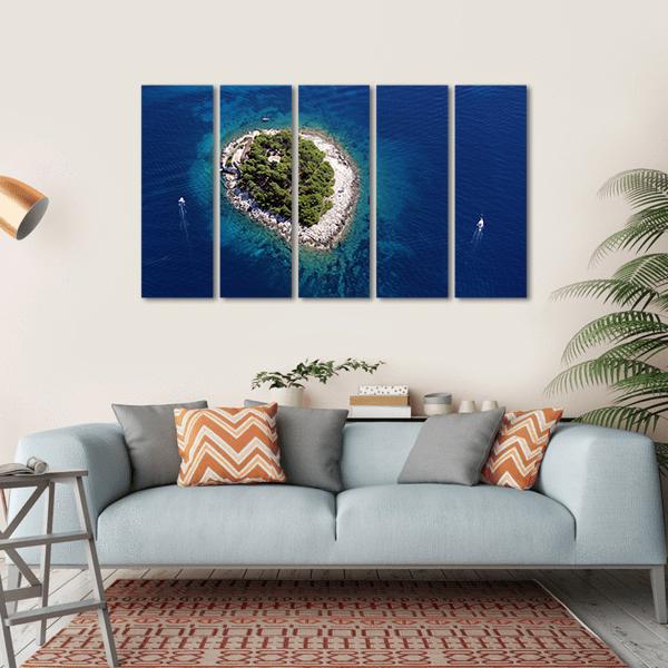 Island Galesnik From Air Canvas Wall Art-5 Horizontal-Gallery Wrap-22" x 12"-Tiaracle
