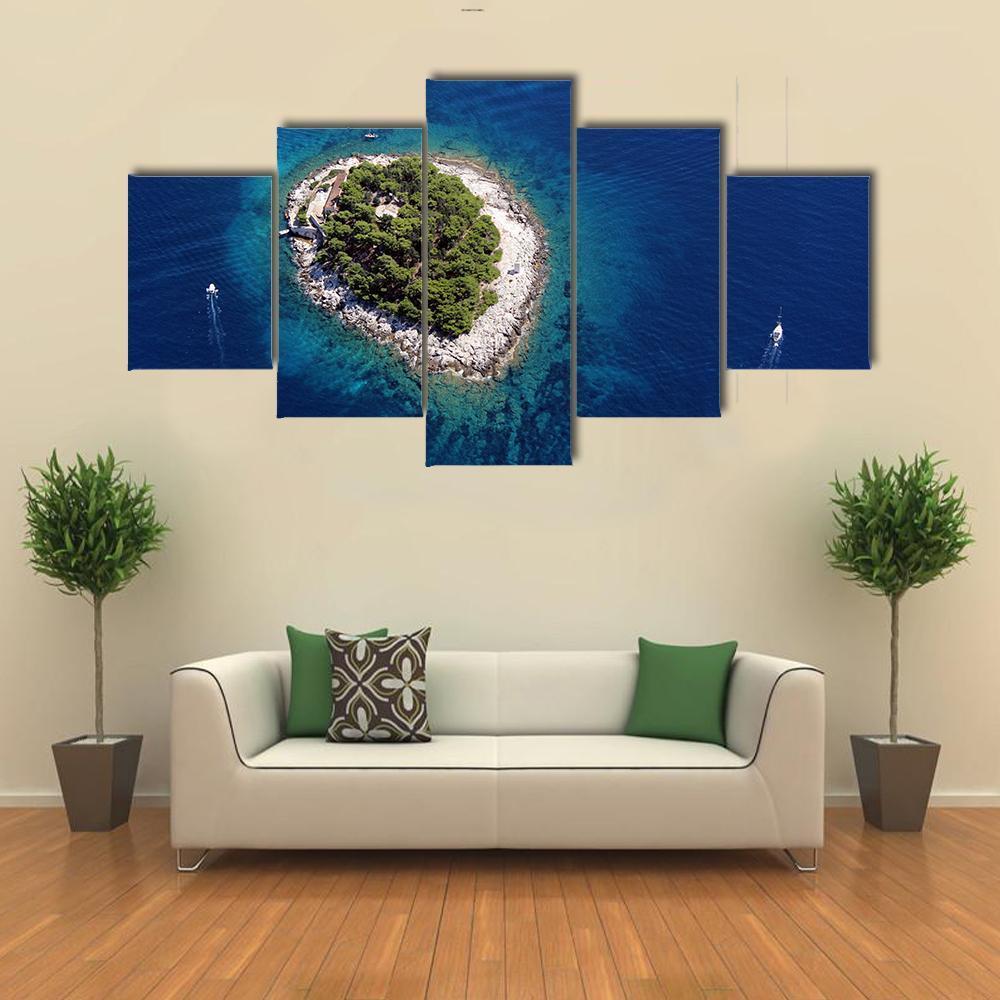 Island Galesnik From Air Canvas Wall Art-5 Star-Gallery Wrap-62" x 32"-Tiaracle