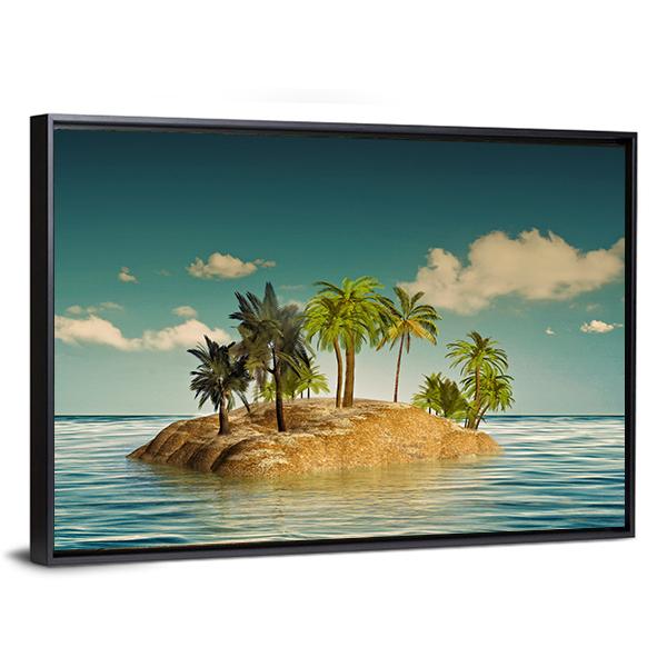 Island In The Sea Canvas Wall Art-3 Horizontal-Gallery Wrap-25" x 16"-Tiaracle