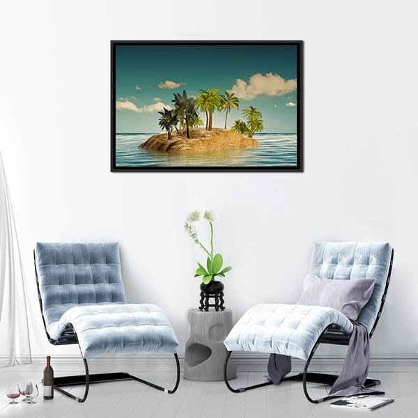 Island In The Sea Canvas Wall Art-3 Horizontal-Gallery Wrap-25" x 16"-Tiaracle