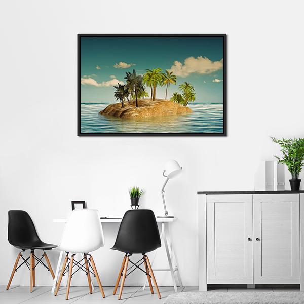 Island In The Sea Canvas Wall Art-3 Horizontal-Gallery Wrap-25" x 16"-Tiaracle