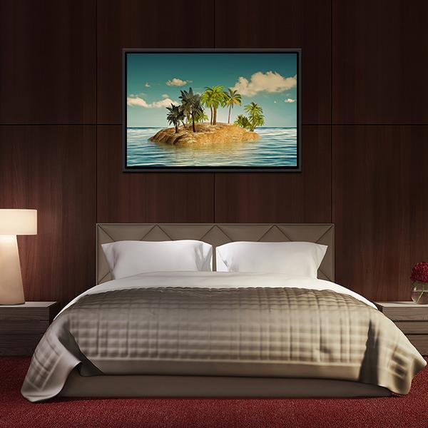 Island In The Sea Canvas Wall Art-3 Horizontal-Gallery Wrap-25" x 16"-Tiaracle