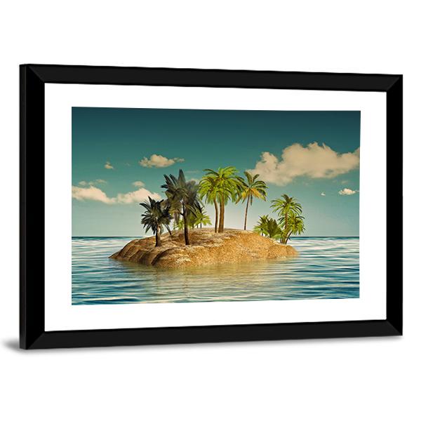 Island In The Sea Canvas Wall Art-3 Horizontal-Gallery Wrap-25" x 16"-Tiaracle