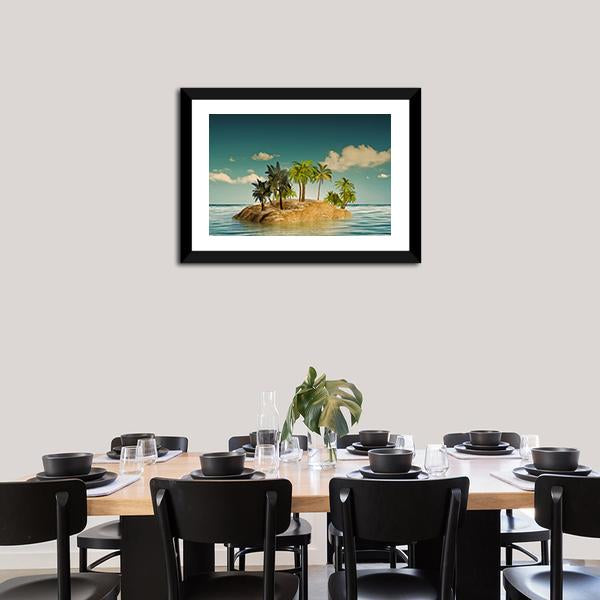 Island In The Sea Canvas Wall Art-3 Horizontal-Gallery Wrap-25" x 16"-Tiaracle
