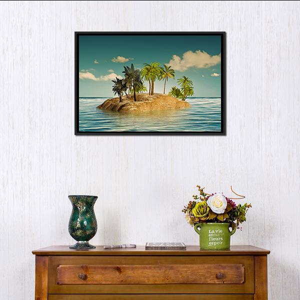 Island In The Sea Vertical Canvas Wall Art-3 Vertical-Gallery Wrap-12" x 25"-Tiaracle