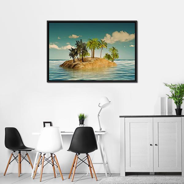 Island In The Sea Vertical Canvas Wall Art-3 Vertical-Gallery Wrap-12" x 25"-Tiaracle