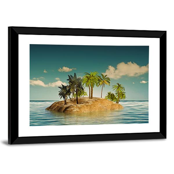 Island In The Sea Vertical Canvas Wall Art-3 Vertical-Gallery Wrap-12" x 25"-Tiaracle