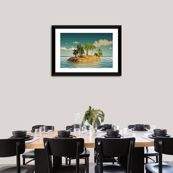 Island In The Sea Vertical Canvas Wall Art-3 Vertical-Gallery Wrap-12" x 25"-Tiaracle