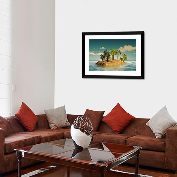 Island In The Sea Vertical Canvas Wall Art-3 Vertical-Gallery Wrap-12" x 25"-Tiaracle