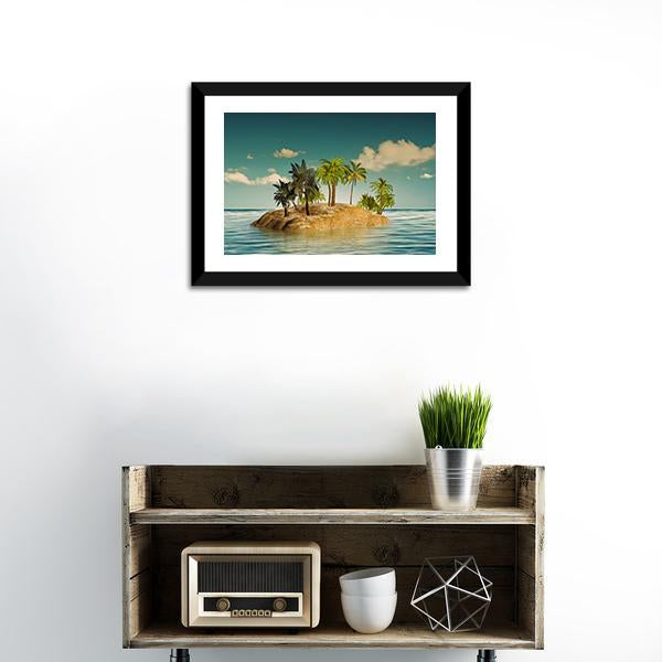 Island In The Sea Vertical Canvas Wall Art-3 Vertical-Gallery Wrap-12" x 25"-Tiaracle