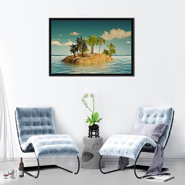 Island In The Sea Vertical Canvas Wall Art-3 Vertical-Gallery Wrap-12" x 25"-Tiaracle