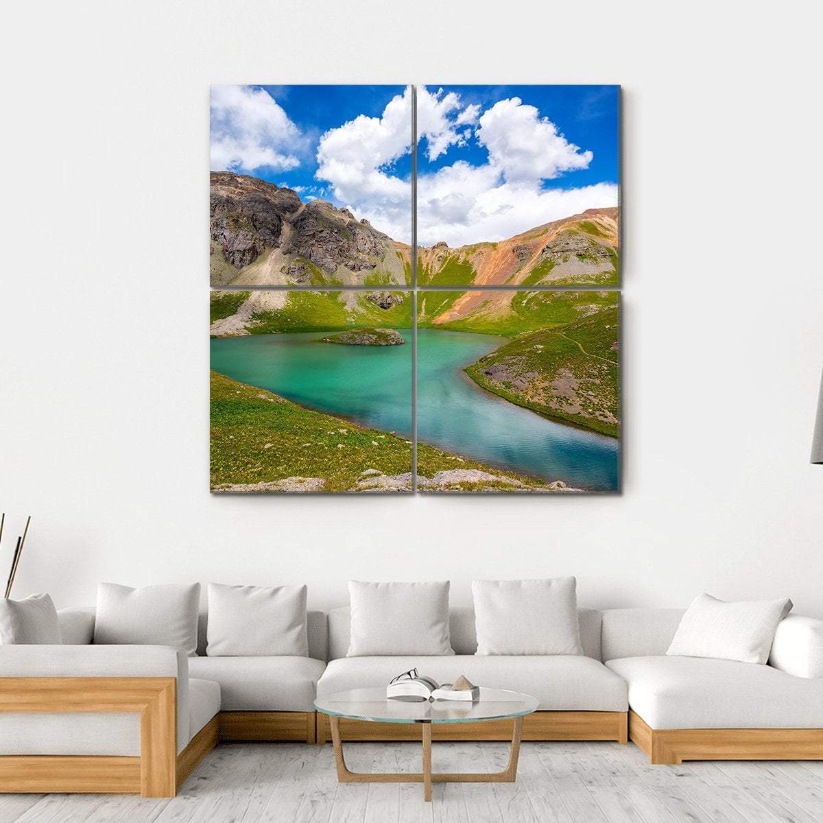 Lake In San Juan Mountains Canvas Wall Art-4 Square-Gallery Wrap-17" x 17"-Tiaracle