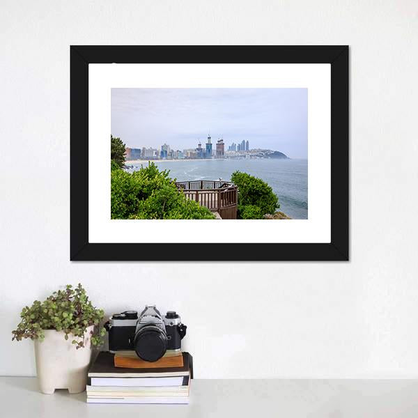 Island of Camellias In Busan Canvas Wall Art-1 Piece-Framed Print-20" x 16"-Tiaracle
