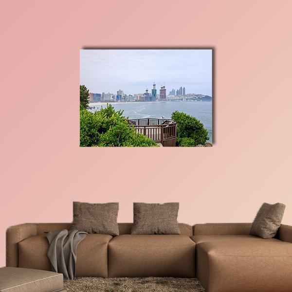 Island of Camellias In Busan Canvas Wall Art-1 Piece-Gallery Wrap-48" x 32"-Tiaracle