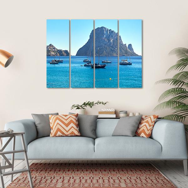 Island Of Es Vedra Canvas Wall Art-4 Horizontal-Gallery Wrap-34" x 24"-Tiaracle