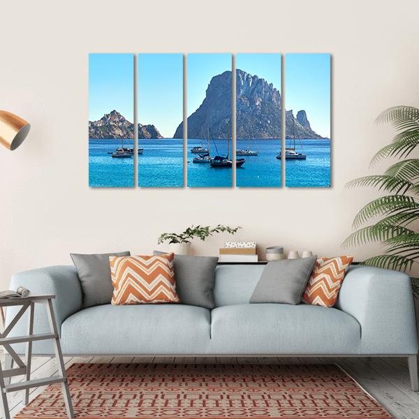 Island Of Es Vedra Canvas Wall Art-5 Horizontal-Gallery Wrap-22" x 12"-Tiaracle