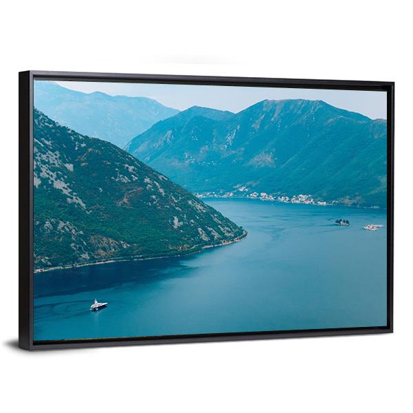Island Of Gospa Od Skrpela Kotor Bay Canvas Wall Art-3 Horizontal-Gallery Wrap-25" x 16"-Tiaracle
