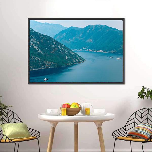 Island Of Gospa Od Skrpela Kotor Bay Canvas Wall Art-3 Horizontal-Gallery Wrap-25" x 16"-Tiaracle