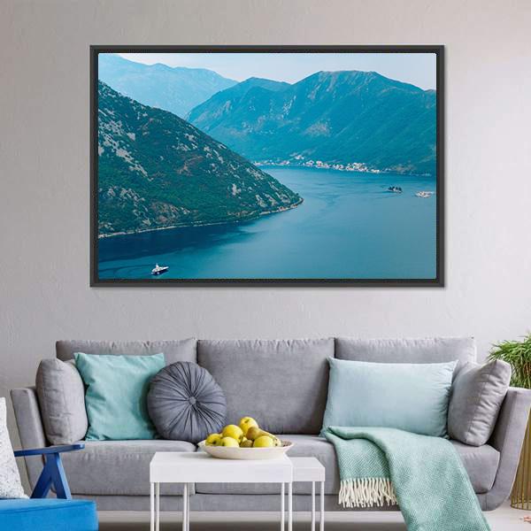 Island Of Gospa Od Skrpela Kotor Bay Canvas Wall Art-3 Horizontal-Gallery Wrap-25" x 16"-Tiaracle