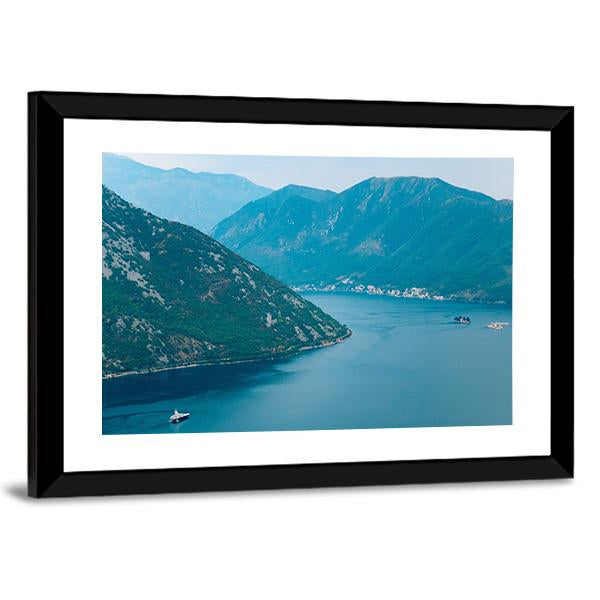 Island Of Gospa Od Skrpela Kotor Bay Canvas Wall Art-3 Horizontal-Gallery Wrap-25" x 16"-Tiaracle