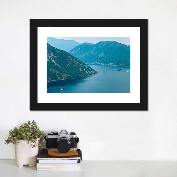 Island Of Gospa Od Skrpela Kotor Bay Canvas Wall Art-1 Piece-Framed Print-20" x 16"-Tiaracle