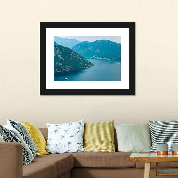 Island Of Gospa Od Skrpela Kotor Bay Canvas Wall Art-3 Horizontal-Gallery Wrap-25" x 16"-Tiaracle