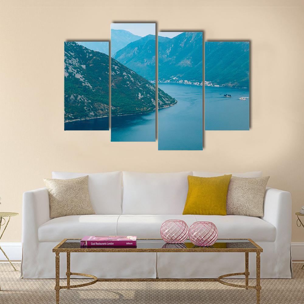 Island Of Gospa Od Skrpela Kotor Bay Canvas Wall Art-4 Pop-Gallery Wrap-50" x 32"-Tiaracle