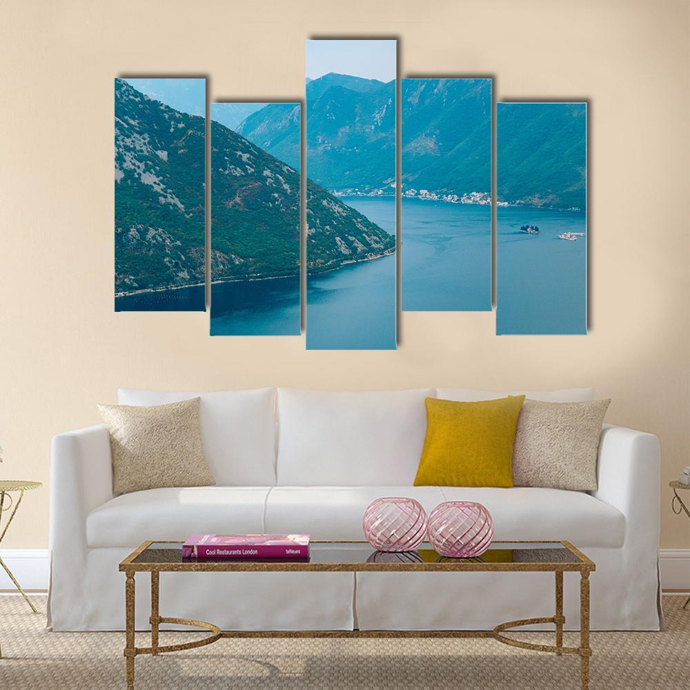 Island Of Gospa Od Skrpela Kotor Bay Canvas Wall Art-5 Pop-Gallery Wrap-47" x 32"-Tiaracle