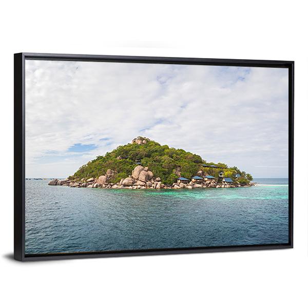 Island Of Koh Nang Yuan Canvas Wall Art-3 Horizontal-Gallery Wrap-25" x 16"-Tiaracle