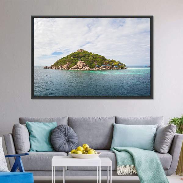 Island Of Koh Nang Yuan Canvas Wall Art-3 Horizontal-Gallery Wrap-25" x 16"-Tiaracle