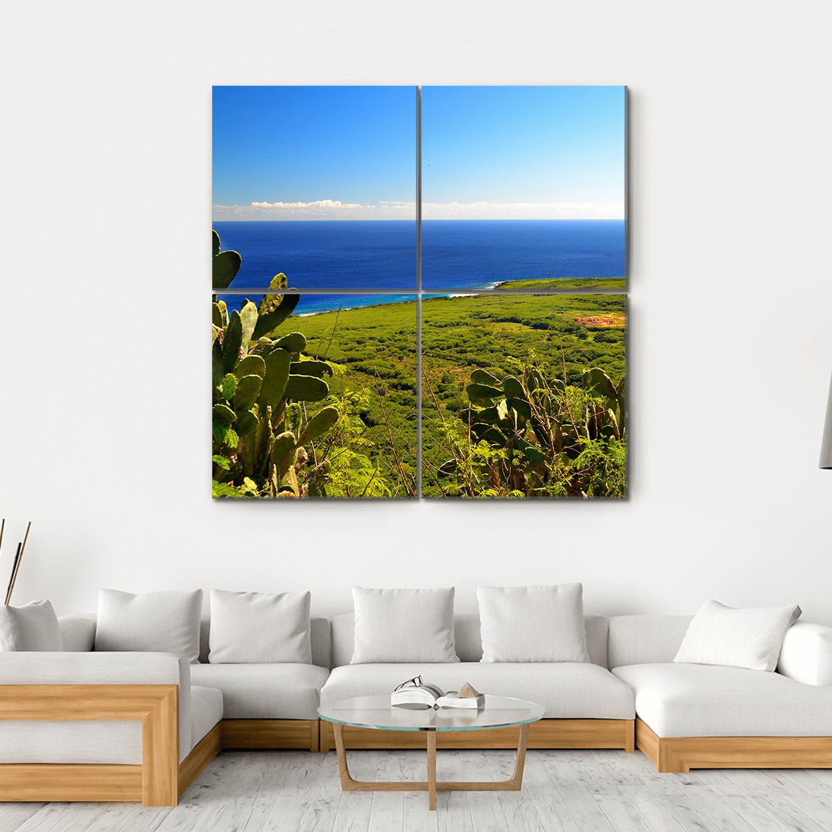 Island Of Saipan Canvas Wall Art-4 Square-Gallery Wrap-17" x 17"-Tiaracle