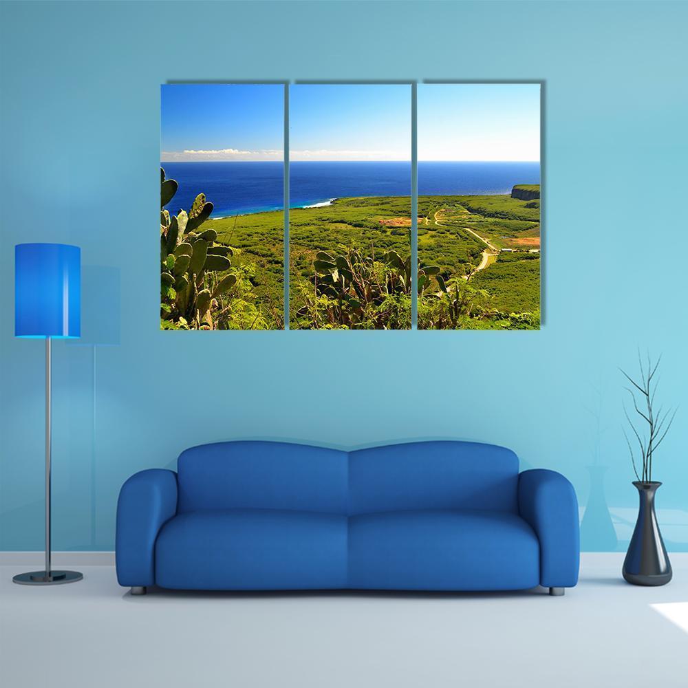 Island Of Saipan Canvas Wall Art-3 Horizontal-Gallery Wrap-37" x 24"-Tiaracle