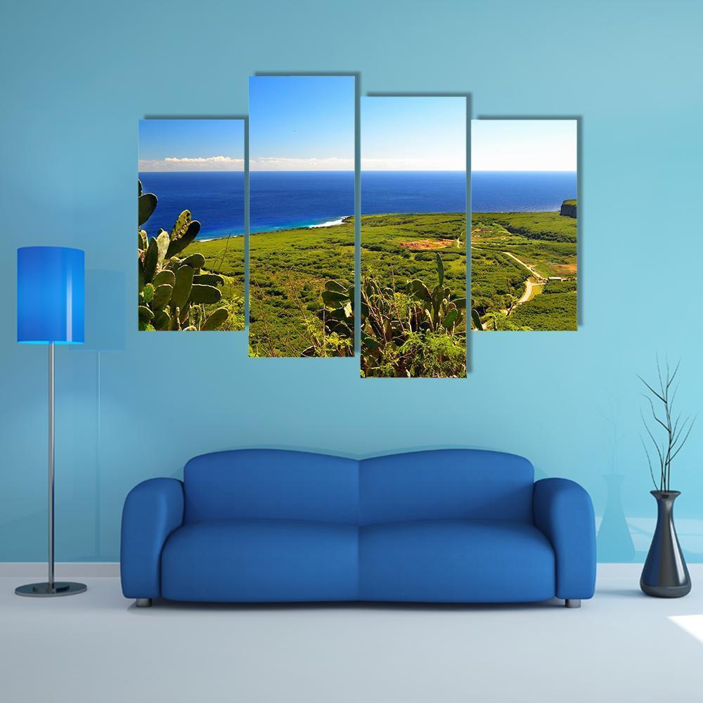 Island Of Saipan Canvas Wall Art-4 Pop-Gallery Wrap-50" x 32"-Tiaracle