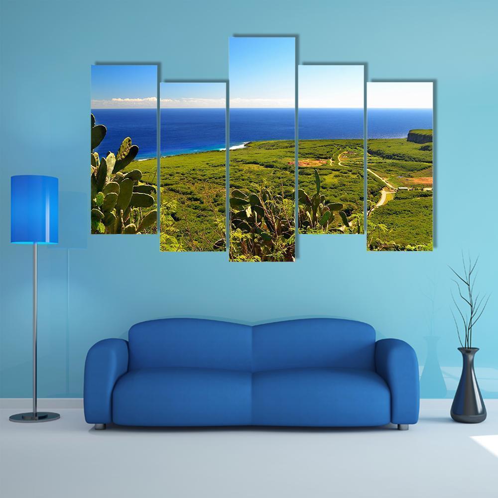 Island Of Saipan Canvas Wall Art-5 Pop-Gallery Wrap-47" x 32"-Tiaracle