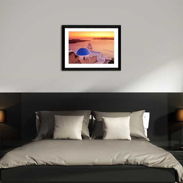 Island Of Santorini Vertical Canvas Wall Art-3 Vertical-Gallery Wrap-12" x 25"-Tiaracle