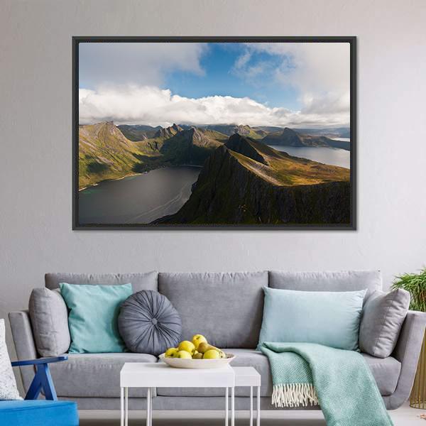 Island Senja In Norway Canvas Wall Art-3 Horizontal-Gallery Wrap-25" x 16"-Tiaracle