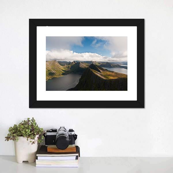 Island Senja In Norway Canvas Wall Art-1 Piece-Framed Print-20" x 16"-Tiaracle