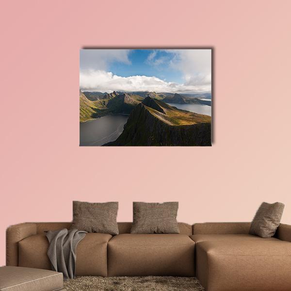 Island Senja In Norway Canvas Wall Art-1 Piece-Gallery Wrap-48" x 32"-Tiaracle