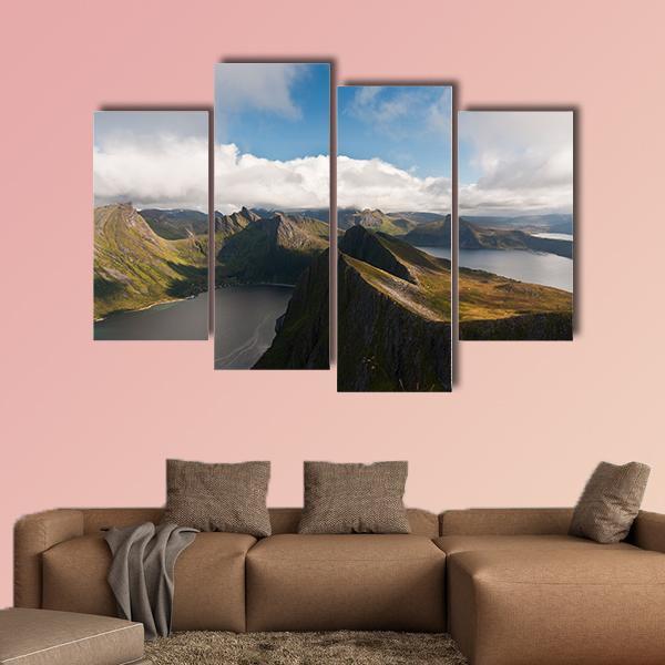 Island Senja In Norway Canvas Wall Art-4 Pop-Gallery Wrap-50" x 32"-Tiaracle