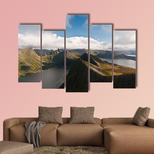 Island Senja In Norway Canvas Wall Art-5 Pop-Gallery Wrap-47" x 32"-Tiaracle