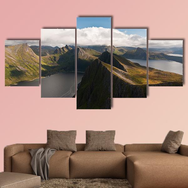 Island Senja In Norway Canvas Wall Art-5 Star-Gallery Wrap-62" x 32"-Tiaracle