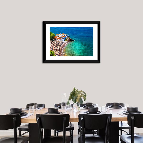 Islands Hydra Greek Canvas Wall Art-5 Horizontal-Gallery Wrap-22" x 12"-Tiaracle