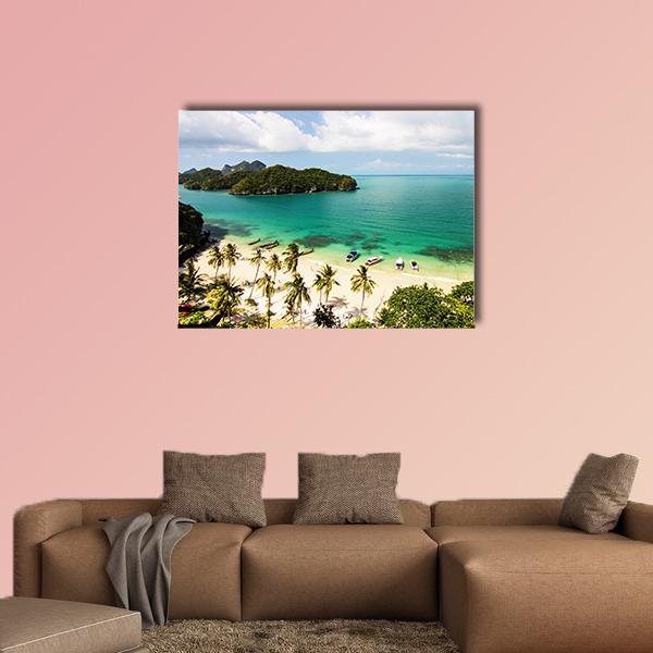Islands In The Sea And Beach Thailand Canvas Wall Art-1 Piece-Gallery Wrap-36" x 24"-Tiaracle
