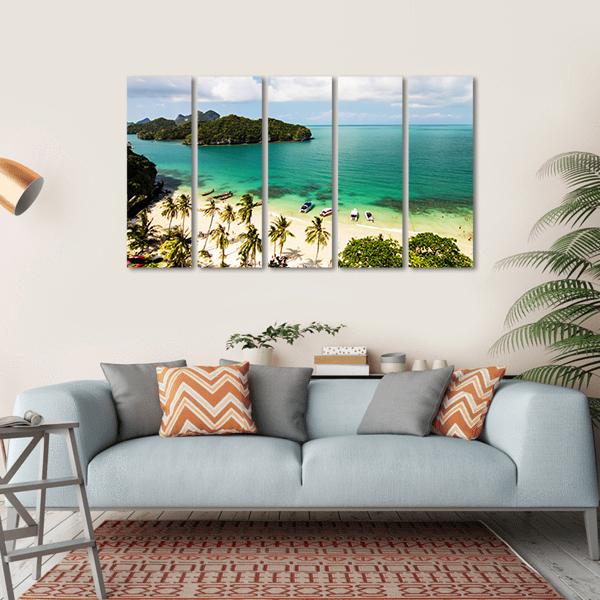 Islands In The Sea And Beach Thailand Canvas Wall Art-5 Horizontal-Gallery Wrap-22" x 12"-Tiaracle