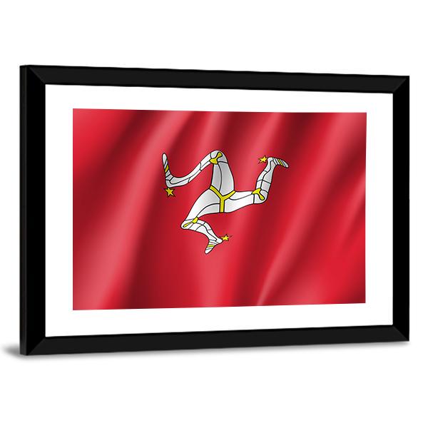Isle Of Man National Flag Canvas Wall Art-5 Horizontal-Gallery Wrap-22" x 12"-Tiaracle