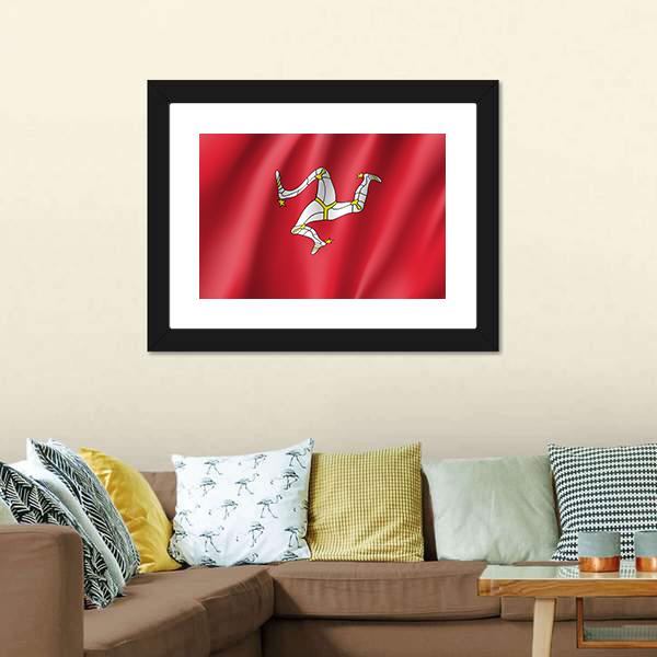 Isle Of Man National Flag Canvas Wall Art-3 Horizontal-Gallery Wrap-25" x 16"-Tiaracle