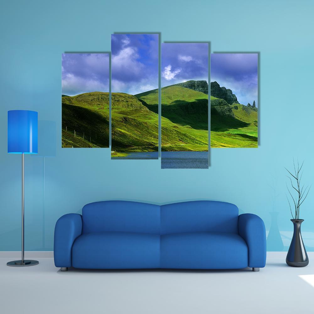 Isle Of Skye In Scotland Canvas Wall Art-4 Pop-Gallery Wrap-50" x 32"-Tiaracle