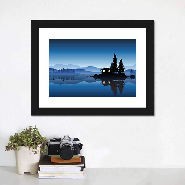 Islet In The Lake Canvas Wall Art-1 Piece-Framed Print-20" x 16"-Tiaracle